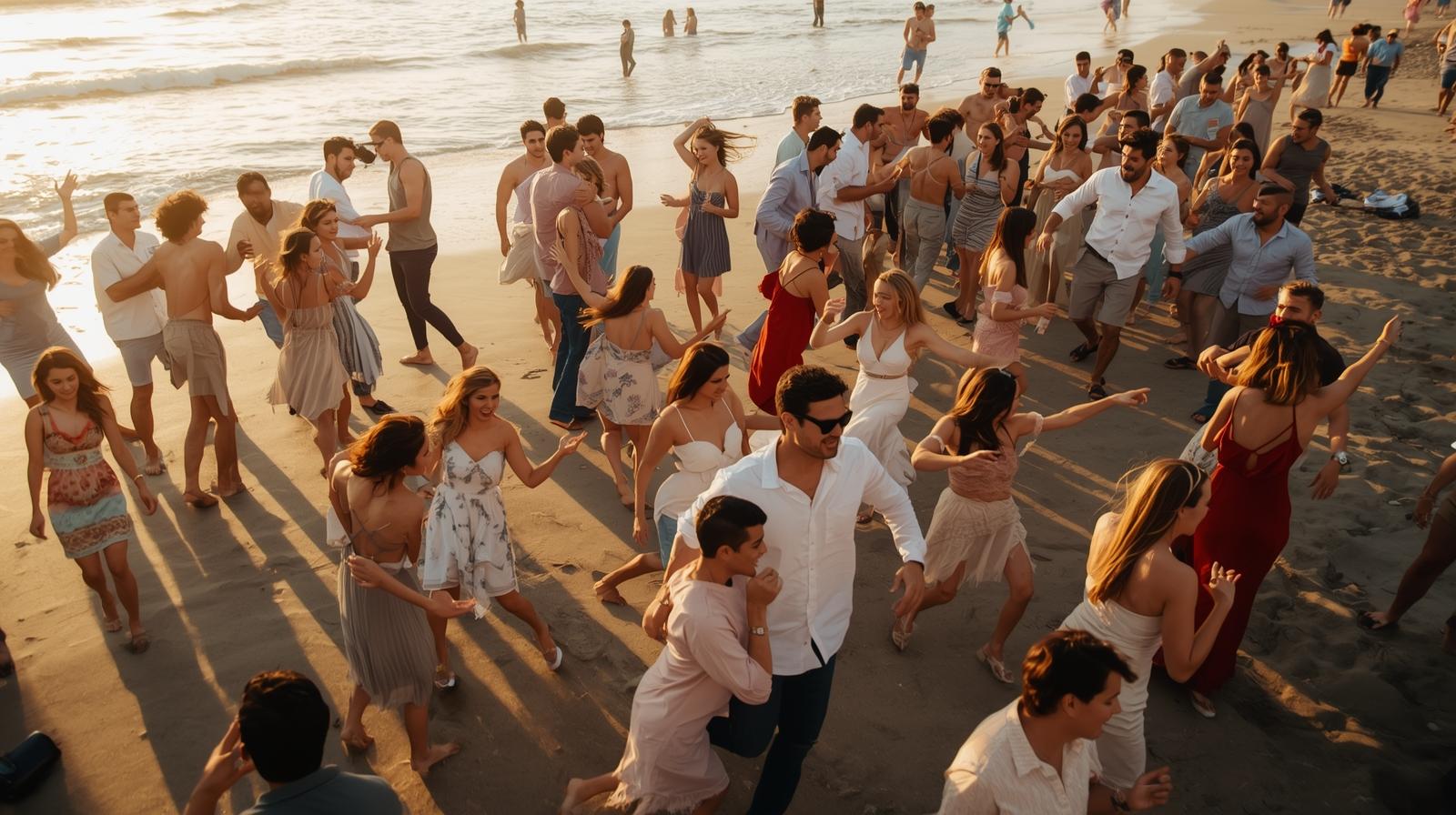 bachata dance on the beach many happy couple Bachata Dance Debrecen a Tánciskola